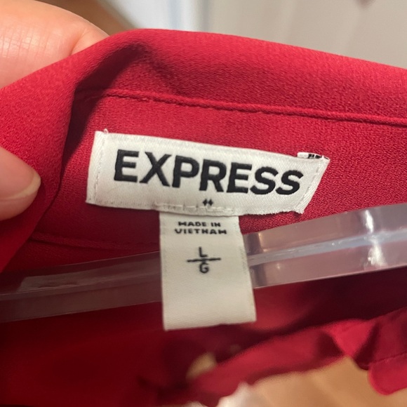 Large Red Express button up blouse. - Picture 3 of 3